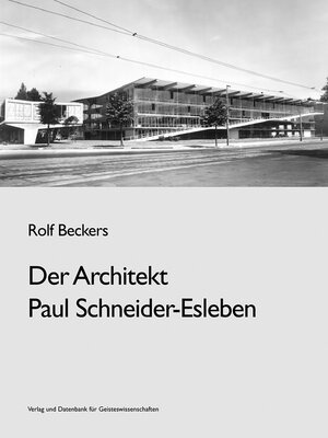 cover image of Der Architekt Paul Schneider-Esleben